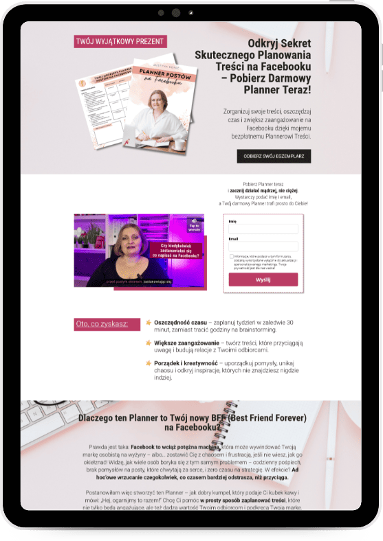 Kobiece Strony Internetowe przykłady oferta landing page